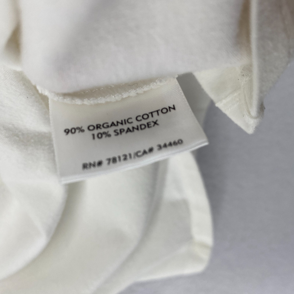 EILEEN FISHER Tank Top XS Organic Cotton Jersey Racerback Halter Shelf Bra Ivory - Picture 8 of 11
